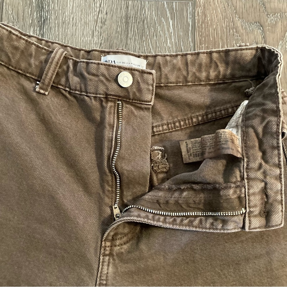 Zara Brown Wide-Leg Jeans - Picture 8 of 14